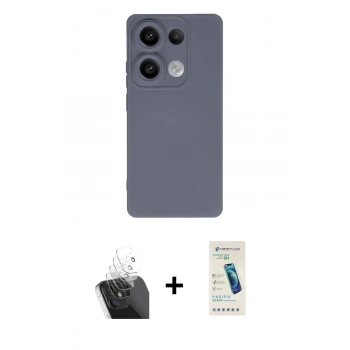 MARSİLYAN™- Redmi Note 13 Pro 4G Kılıf Ahenk Serisi - Şeffaf Pasifik Cam Ekran Koruyucu + Kamera Lens Koruma Cam - SF