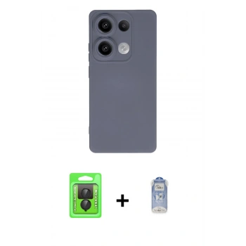 MARSİLYAN™- Redmi Note 13 Pro 4G Kılıf Ahenk Serisi - Siyah Joko Magic 5D Cam + Raze Metal Kamera Lens - SH
