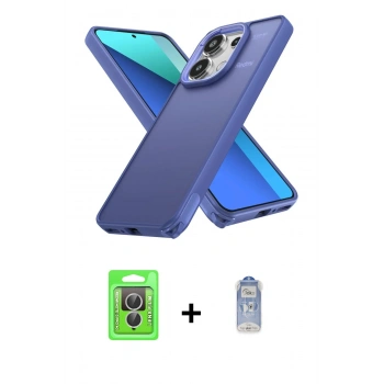 MARSİLYAN™- Redmi Note 13 Pro 4G Kılıf Atlas Form - Siyah Joko Magic 5D Cam + Raze Metal Kamera Lens - GS