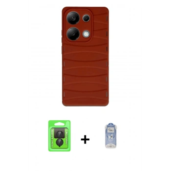MARSİLYAN™- Redmi Note 13 Pro 4G Kılıf Doruk Form Serisi - Siyah Joko Magic 5D Cam + Raze Metal Kamera Lens - SH