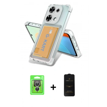 MARSİLYAN™- Redmi Note 13 Pro 4G Kılıf Doruk Klasik Koleksiyonu - Siyah 6D Antistatik Mat Seramik Hayalet Nano Ekran Koruyucu + Raze Metal Kamera Lens - GS