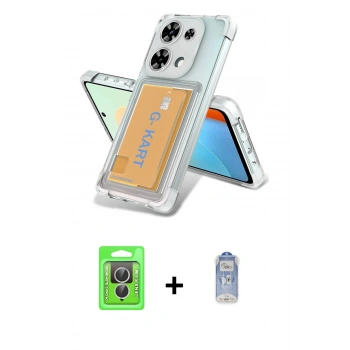 MARSİLYAN™- Redmi Note 13 Pro 4G Kılıf Doruk Klasik Koleksiyonu - Siyah Joko Magic 5D Cam + Raze Metal Kamera Lens - GS