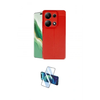 MARSİLYAN™- Redmi Note 13 Pro 4G Kılıf Doruk Klasik Özel Seri - Siyah 3D Antistatik Cam Ekran Koruyucu