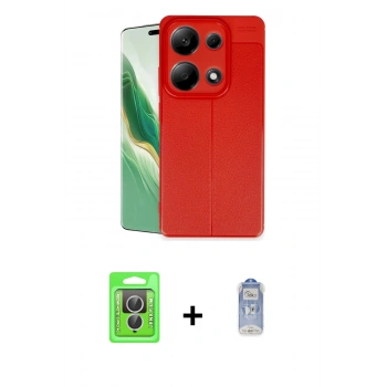 MARSİLYAN™- Redmi Note 13 Pro 4G Kılıf Doruk Klasik Özel Seri - Siyah Joko Magic 5D Cam + Raze Metal Kamera Lens - GS