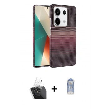 MARSİLYAN™- Redmi Note 13 Pro 4G Kılıf Doruk Serisi - Siyah Joko Magic 5D Cam + Kamera Lens Koruma Cam - SF