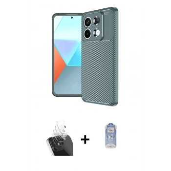 MARSİLYAN™- Redmi Note 13 Pro 4G Kılıf Eksen Form Prime - Siyah Joko Magic 5D Cam + Kamera Lens Koruma Cam - SF
