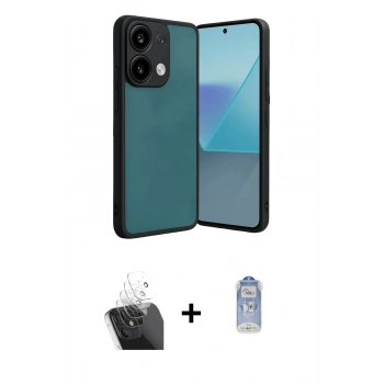 MARSİLYAN™- Redmi Note 13 Pro 4G Kılıf Kıvılcım Işık Serisi - Siyah Joko Magic 5D Cam + Kamera Lens Koruma Cam - SF