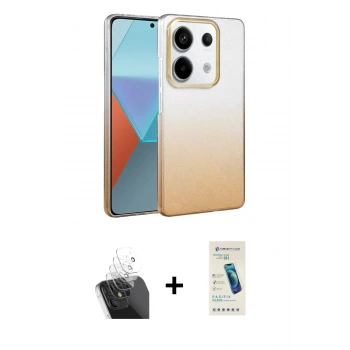 MARSİLYAN™- Redmi Note 13 Pro 4G Kılıf Kıvılcım Minimal Özel Seri - Şeffaf Pasifik Cam Ekran Koruyucu + Kamera Lens Koruma Cam - SF