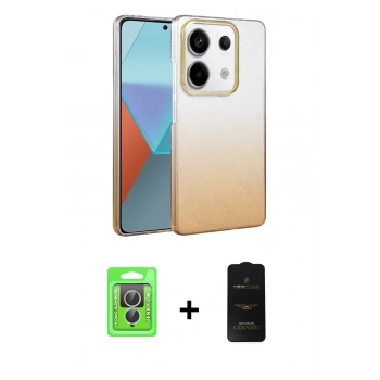 MARSİLYAN™- Redmi Note 13 Pro 4G Kılıf Kıvılcım Minimal Özel Seri - Siyah 6D Antistatik Mat Seramik Hayalet Nano Ekran Koruyucu + Raze Metal Kamera Lens - GS