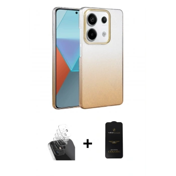 MARSİLYAN™- Redmi Note 13 Pro 4G Kılıf Kıvılcım Minimal Özel Seri - Siyah 6D Antistatik Mat Seramik Hayalet Nano Ekran Koruyucu + Kamera Lens Koruma Cam - SF