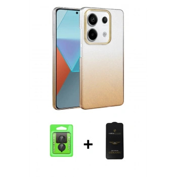 MARSİLYAN™- Redmi Note 13 Pro 4G Kılıf Kıvılcım Minimal Özel Seri - Siyah 6D Antistatik Mat Seramik Hayalet Nano Ekran Koruyucu + Raze Metal Kamera Lens - SH
