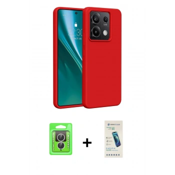 MARSİLYAN™- Redmi Note 13 Pro 4G Kılıf Kozmos Yansıma Özel Seri - Şeffaf Pasifik Cam Ekran Koruyucu + Raze Metal Kamera Lens - GS
