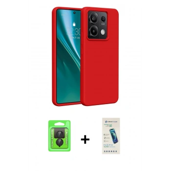 MARSİLYAN™- Redmi Note 13 Pro 4G Kılıf Kozmos Yansıma Özel Seri - Şeffaf Pasifik Cam Ekran Koruyucu + Raze Metal Kamera Lens - SH