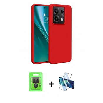 MARSİLYAN™- Redmi Note 13 Pro 4G Kılıf Kozmos Yansıma Özel Seri - Siyah 3D Antistatik Cam Ekran Koruyucu + Raze Metal Kamera Lens - SH