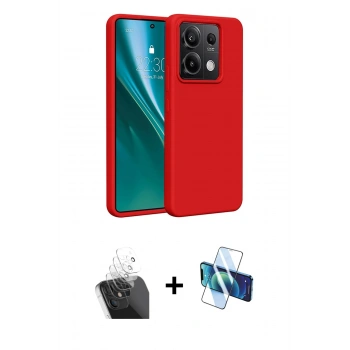 MARSİLYAN™- Redmi Note 13 Pro 4G Kılıf Kozmos Yansıma Özel Seri - Siyah 3D Antistatik Cam Ekran Koruyucu + Kamera Lens Koruma Cam - SF