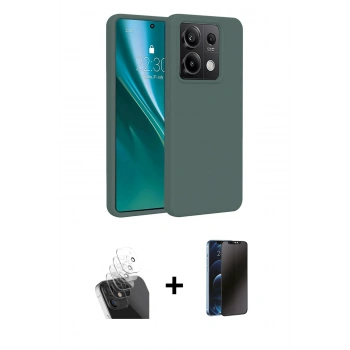 MARSİLYAN™- Redmi Note 13 Pro 4G Kılıf Kozmos Yansıma Özel Seri - Siyah 3D Antistatik Hayalet Cam Ekran Koruyucu + Kamera Lens Koruma Cam - SF