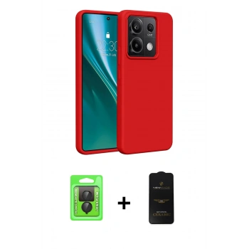 MARSİLYAN™- Redmi Note 13 Pro 4G Kılıf Kozmos Yansıma Özel Seri - Siyah 6D Antistatik Mat Seramik Hayalet Nano Ekran Koruyucu + Raze Metal Kamera Lens - SH