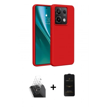 MARSİLYAN™- Redmi Note 13 Pro 4G Kılıf Kozmos Yansıma Özel Seri - Siyah 6D Antistatik Mat Seramik Hayalet Nano Ekran Koruyucu + Kamera Lens Koruma Cam - SF