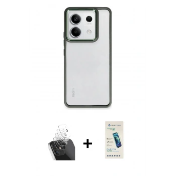 MARSİLYAN™- Redmi Note 13 Pro 4G Kılıf Nova Işık Serisi - Şeffaf Pasifik Cam Ekran Koruyucu + Kamera Lens Koruma Cam - SF