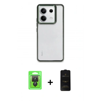 MARSİLYAN™- Redmi Note 13 Pro 4G Kılıf Nova Işık Serisi - Siyah 6D Antistatik Mat Seramik Hayalet Nano Ekran Koruyucu + Raze Metal Kamera Lens - SH