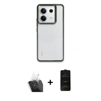 MARSİLYAN™- Redmi Note 13 Pro 4G Kılıf Nova Işık Serisi - Siyah 6D Antistatik Mat Seramik Hayalet Nano Ekran Koruyucu + Kamera Lens Koruma Cam - SF
