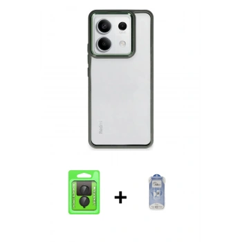MARSİLYAN™- Redmi Note 13 Pro 4G Kılıf Nova Işık Serisi - Siyah Joko Magic 5D Cam + Raze Metal Kamera Lens - SH