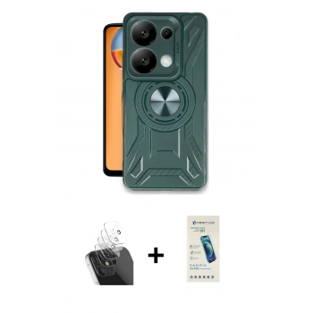 MARSİLYAN™- Redmi Note 13 Pro 4G Kılıf Nova Yansıma Prime - Şeffaf Pasifik Cam Ekran Koruyucu + Kamera Lens Koruma Cam - SF