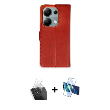 MARSİLYAN™- Redmi Note 13 Pro 4G Kılıf Siluet Işık Serisi - Siyah 3D Antistatik Cam Ekran Koruyucu + Kamera Lens Koruma Cam - SF