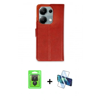 MARSİLYAN™- Redmi Note 13 Pro 4G Kılıf Siluet Işık Serisi - Siyah 3D Antistatik Seramik Nano Ekran Koruyucu + Raze Metal Kamera Lens - SH