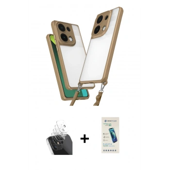 MARSİLYAN™- Redmi Note 13 Pro 4G Kılıf Ufuk Klasik - Şeffaf Pasifik Cam Ekran Koruyucu + Kamera Lens Koruma Cam - SF
