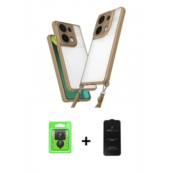 MARSİLYAN™- Redmi Note 13 Pro 4G Kılıf Ufuk Klasik - Siyah 6D Antistatik Mat Seramik Hayalet Nano Ekran Koruyucu + Raze Metal Kamera Lens - SH