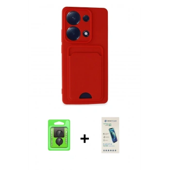 MARSİLYAN™- Redmi Note 13 Pro 4G Kılıf Vadi Çizgi Prime - Şeffaf Pasifik Cam Ekran Koruyucu + Raze Metal Kamera Lens - SH