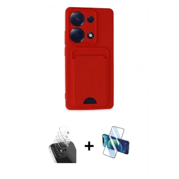 MARSİLYAN™- Redmi Note 13 Pro 4G Kılıf Vadi Çizgi Prime - Siyah 3D Antistatik Cam Ekran Koruyucu + Kamera Lens Koruma Cam - SF