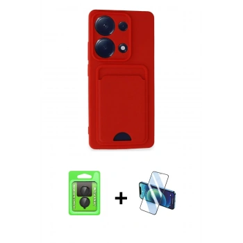 MARSİLYAN™- Redmi Note 13 Pro 4G Kılıf Vadi Çizgi Prime - Siyah 3D Antistatik Seramik Nano Ekran Koruyucu + Raze Metal Kamera Lens - SH
