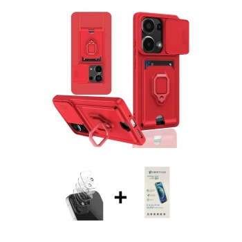 MARSİLYAN™- Redmi Note 13 Pro 4G Kılıf Vadi Form Prime - Şeffaf Pasifik Cam Ekran Koruyucu + Kamera Lens Koruma Cam - SF