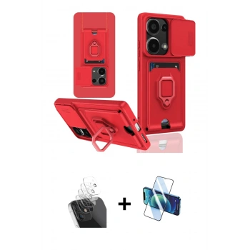 MARSİLYAN™- Redmi Note 13 Pro 4G Kılıf Vadi Form Prime - Siyah 3D Antistatik Seramik Nano Ekran Koruyucu + Kamera Lens Koruma Cam - SF