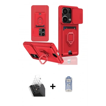 MARSİLYAN™- Redmi Note 13 Pro 4G Kılıf Vadi Form Prime - Siyah Joko Magic 5D Cam + Kamera Lens Koruma Cam - SF