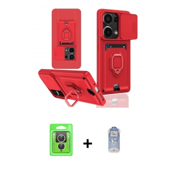 MARSİLYAN™- Redmi Note 13 Pro 4G Kılıf Vadi Form Prime - Siyah Joko Magic 5D Cam + Raze Metal Kamera Lens - GS