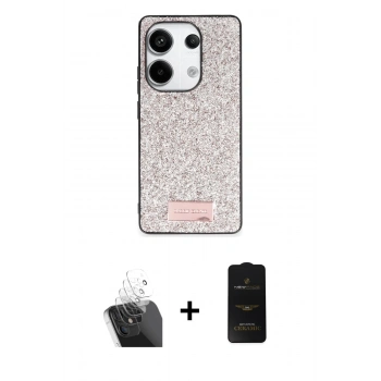 MARSİLYAN™- Redmi Note 13 Pro 4G Kılıf Vadi Klasik Serisi - Siyah 6D Antistatik Mat Seramik Hayalet Nano Ekran Koruyucu + Kamera Lens Koruma Cam - SF