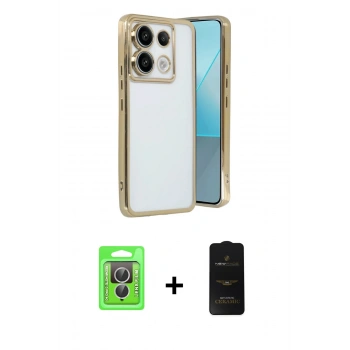 MARSİLYAN™- Redmi Note 13 Pro 4G Kılıf Vadi Minimal - Siyah 6D Antistatik Mat Seramik Hayalet Nano Ekran Koruyucu + Raze Metal Kamera Lens - GS