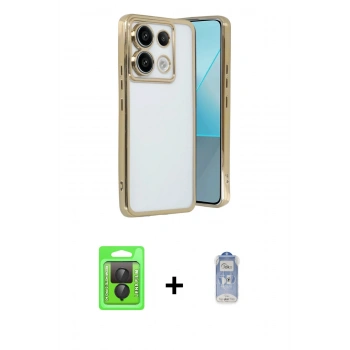 MARSİLYAN™- Redmi Note 13 Pro 4G Kılıf Vadi Minimal - Siyah Joko Magic 5D Cam + Raze Metal Kamera Lens - SH