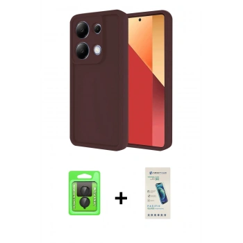 MARSİLYAN™- Redmi Note 13 Pro 4G Kılıf Yankı Yansıma Özel Seri - Şeffaf Pasifik Cam Ekran Koruyucu + Raze Metal Kamera Lens - SH