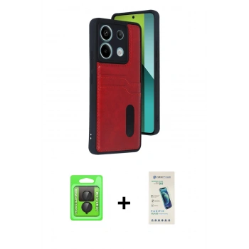 MARSİLYAN™- Redmi Note 13 Pro 4G Kılıf Yörünge Işık Serisi - Şeffaf Pasifik Cam Ekran Koruyucu + Raze Metal Kamera Lens - SH