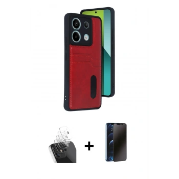 MARSİLYAN™- Redmi Note 13 Pro 4G Kılıf Yörünge Işık Serisi - Siyah 3D Antistatik Hayalet Cam Ekran Koruyucu + Kamera Lens Koruma Cam - SF