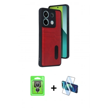 MARSİLYAN™- Redmi Note 13 Pro 4G Kılıf Yörünge Işık Serisi - Siyah 3D Antistatik Seramik Nano Ekran Koruyucu + Raze Metal Kamera Lens - GS