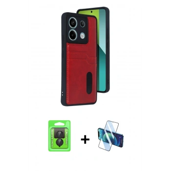 MARSİLYAN™- Redmi Note 13 Pro 4G Kılıf Yörünge Işık Serisi - Siyah 3D Antistatik Seramik Nano Ekran Koruyucu + Raze Metal Kamera Lens - SH