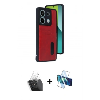 MARSİLYAN™- Redmi Note 13 Pro 4G Kılıf Yörünge Işık Serisi - Siyah 3D Antistatik Seramik Nano Ekran Koruyucu + Kamera Lens Koruma Cam - SF