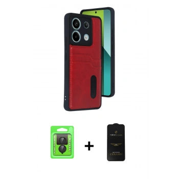 MARSİLYAN™- Redmi Note 13 Pro 4G Kılıf Yörünge Işık Serisi - Siyah 6D Antistatik Mat Seramik Hayalet Nano Ekran Koruyucu + Raze Metal Kamera Lens - SH