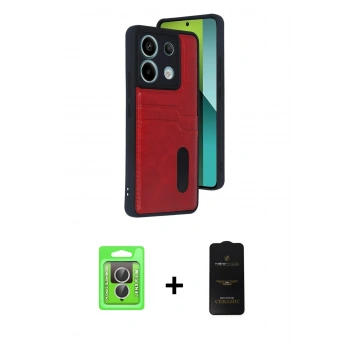 MARSİLYAN™- Redmi Note 13 Pro 4G Kılıf Yörünge Işık Serisi - Siyah 6D Antistatik Mat Seramik Hayalet Nano Ekran Koruyucu + Raze Metal Kamera Lens - GS