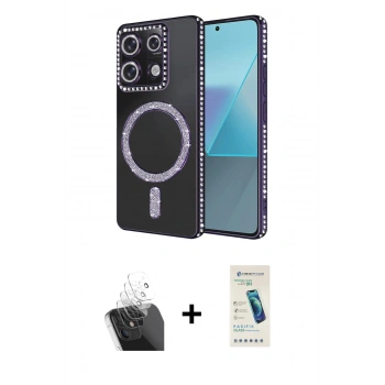 MARSİLYAN™- Redmi Note 13 Pro 4G Kılıf Zirve Doku Prime - Şeffaf Pasifik Cam Ekran Koruyucu + Kamera Lens Koruma Cam - SF